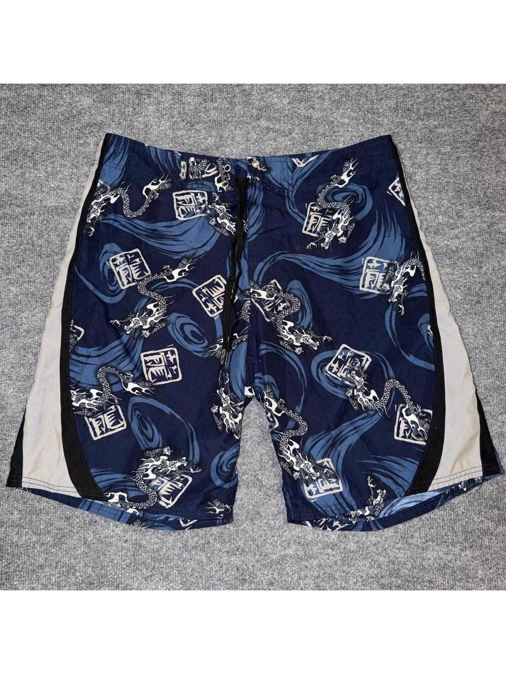Crazy Shirts Dragon Surf Board Shorts Mens XL 36 VTG Y2K 90s Rare